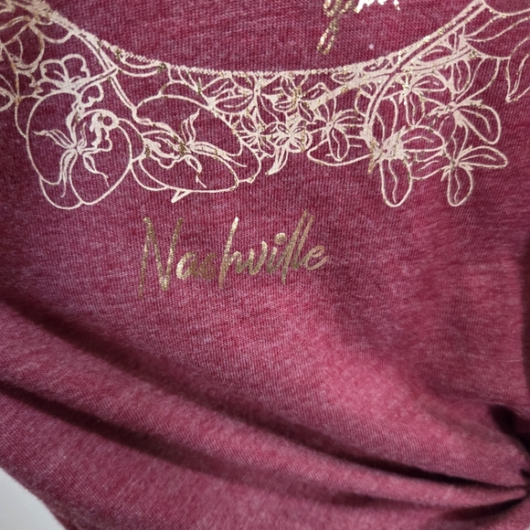 Hard Rock Cafe Nashville Maroon Graphic Tee Size L - Picture 7 of 7